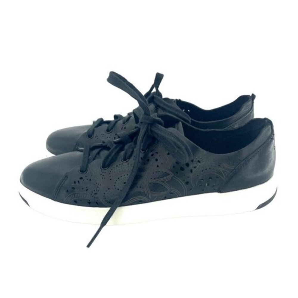 COLE HAAN Grand  Series Sneakers Black Perforated Shoes SZ 7.5